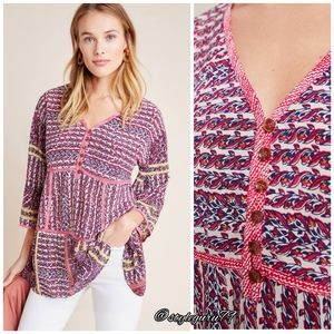 NWT, Anthropologie, Lilyana Tiered Silk Blouse